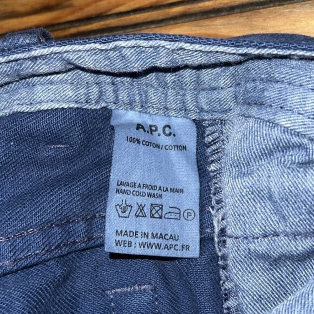 APC Womens Jeans Size 24 Blue Indigo Mid Rise Straight Leg Button Fly - Picture 8 of 9